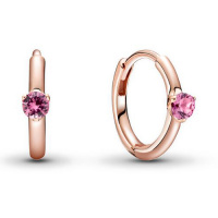 Pandora Rózsaszín köves rozé arany szoliter karika fülbevaló