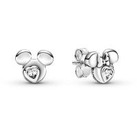 Pandora női fülbevaló, Disney Mickey és Minnie sziluett gombfülbevalók