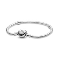 Pandora Moments szív alakú záras ezüst karkötő