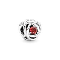 Pandora Moments Piros örökkévalóság kör ezüst charm
