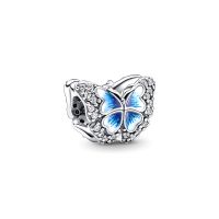 Pandora Moments Kék pillangó csillogó ezüst charm