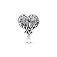 Pandora Szikrázó angyalszárnyak és szív ezüst charm