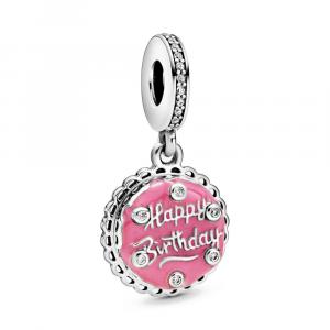 Pandora Moments Rózsaszín születésnapi torta ezüst függő charm