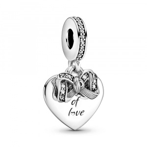 Pandora Moments Masni és szív alakú ezüst függő charm
