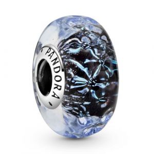 Pandora Moments Kék óceán muránói üveg ezüst charm