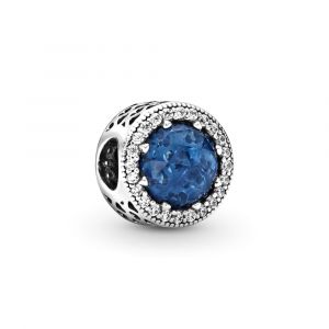 Pandora női charm, kéklő kristály