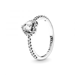 Pandora Kiemelt szív ezüst gyűrű