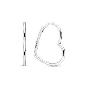 Pandora Aszimmetrikus szív ezüst fülbevaló