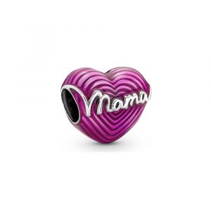 Pandora Moments Sugárzó szeretet „Mama” szív Ezüst Charm