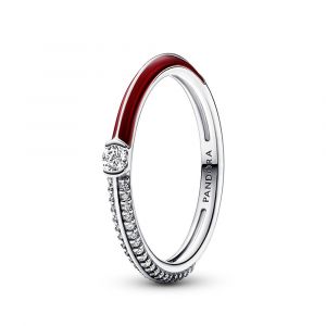 Pandora ME pavé és piros dupla Ezüst Gyűrű