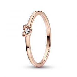 Pandora Ragyogó szív Rozé arany Gyűrű