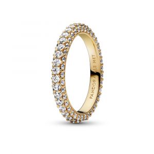 Pandora Timeless Pavé egysoros Sárga arany Gyűrű