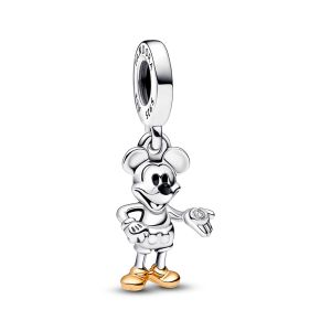 Pandora Disney, 100 évfordulós Mickey egér függő ezüst és arany charm