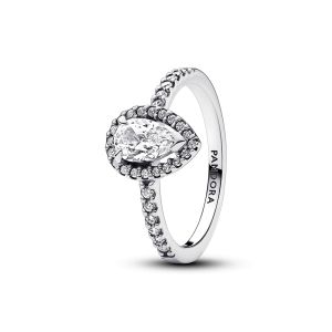 Pandora Szikrázó körte glória ezüst színű gyűrű