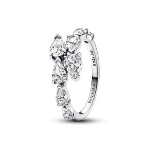 Pandora Szikrázó átlapolt ezüst gyűrű