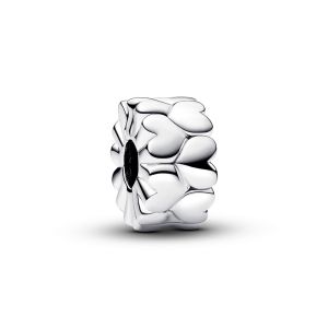 Pandora Szívmintás klip ezüst charm
