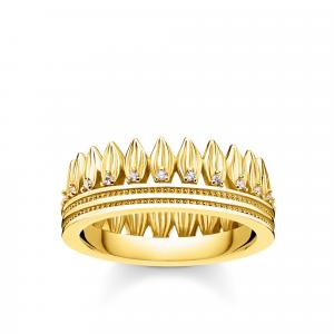 Thomas Sabo aranyozott korona gyűrű
