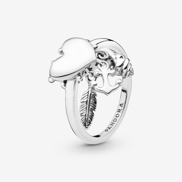 Pandora Bohém szimbólumok ezüst gyűrű