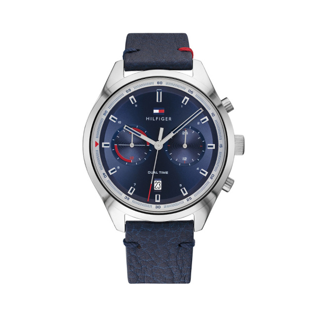 TOMMY HILFIGER FÉRFI KARÓRA, BENNETT kék bőrszíjas TH1791728