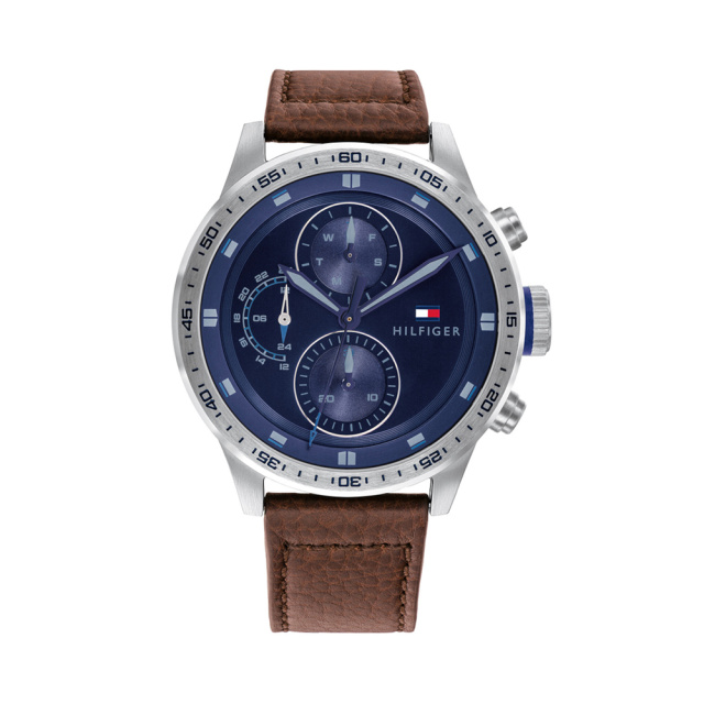 Tommy Hilfiger Férfi karóra, TRENT barna bőrszíjas TH1791807