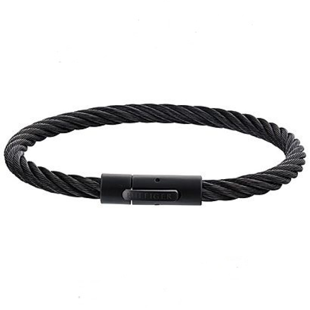 Tommy Hilfiger férfi karkötő, Fine Core Fekete THJ2790016