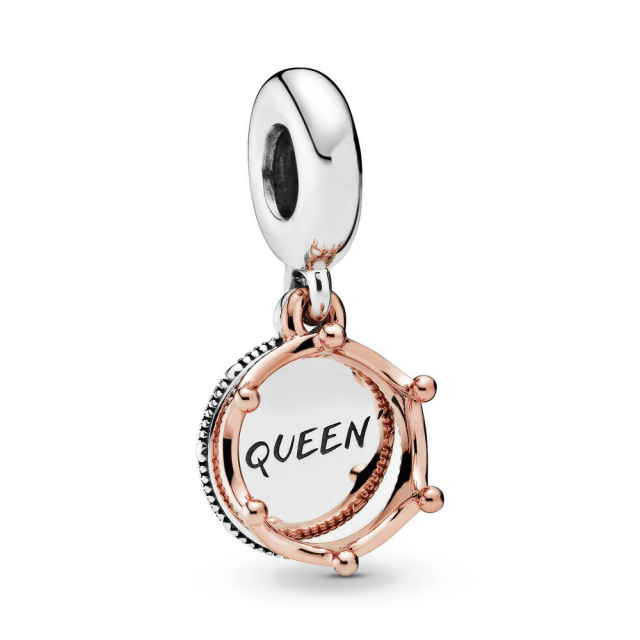 Pandora Moments Queen, királynő rozé arany charm
