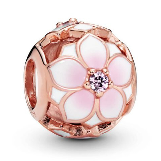 Pandora Moments Magnólia virágzás rozé arany charm