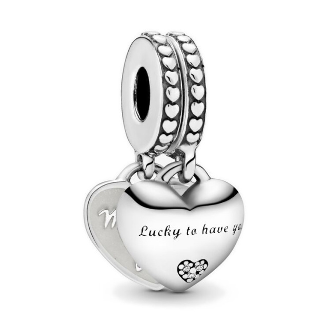 Pandora Moments Lány és anyós osztott ezüst függő charm
