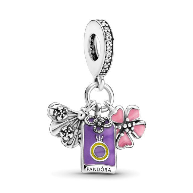 Pandora Moments Japán sakura, omamori és legyez ezüst függő charm