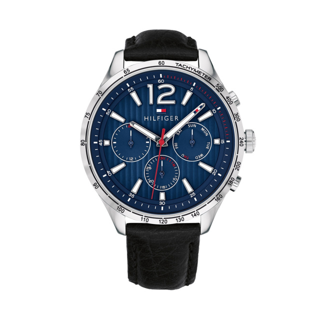 Tommy Hilfiger férfi karóra, Gavin fekete bőrszíjas TH1791468