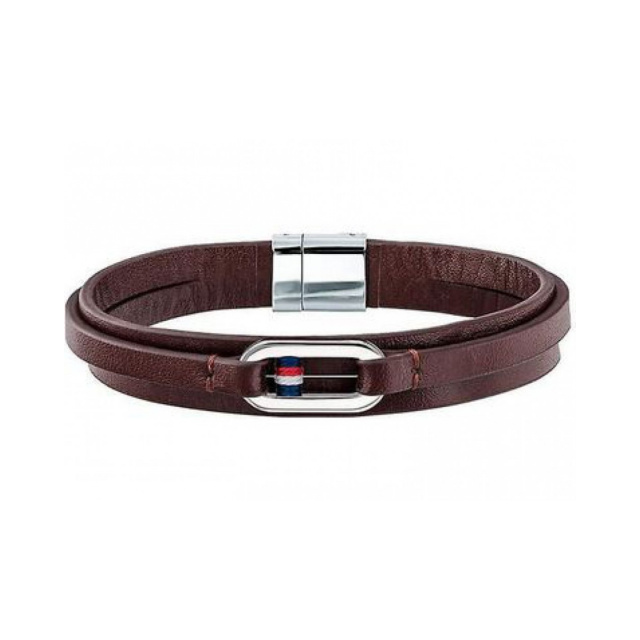 Tommy Hilfiger férfi karkötő, barna bőrszíjas THJ2790027