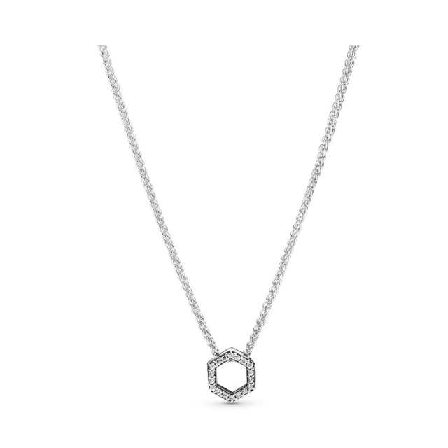 Pandora Szikrázó méhsejtalakú collier nyaklánc ezüst nyaklánc és medál