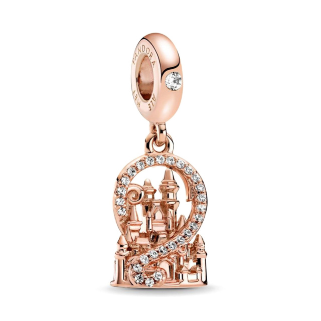 Pandora Moments rozé arany charm