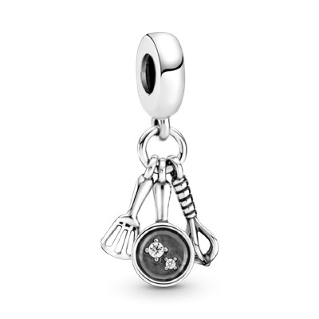 Pandora Moments Spatula, serpenyő és habverő ezüst függő charm