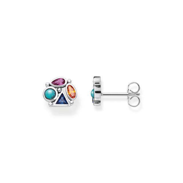 Thomas Sabo fél pár Női Fülbevaló, színes geometria