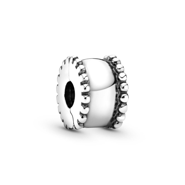 Pandora Moments Gyöngyös kerek ezüst klip charm