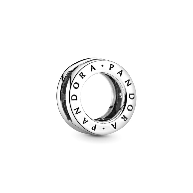 Pandora Reflexions Pandora logo ezüst klip charm