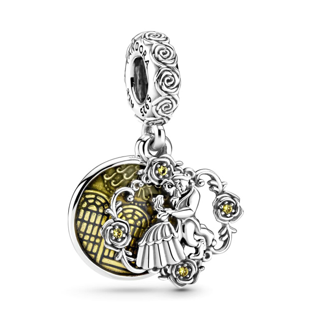 Pandora Moments Disney Táncoló Szépség és Szörnyeteg ezüst függő charm