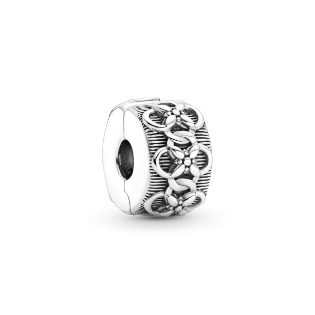 Pandora Moments Virágminta ezüst klip charm