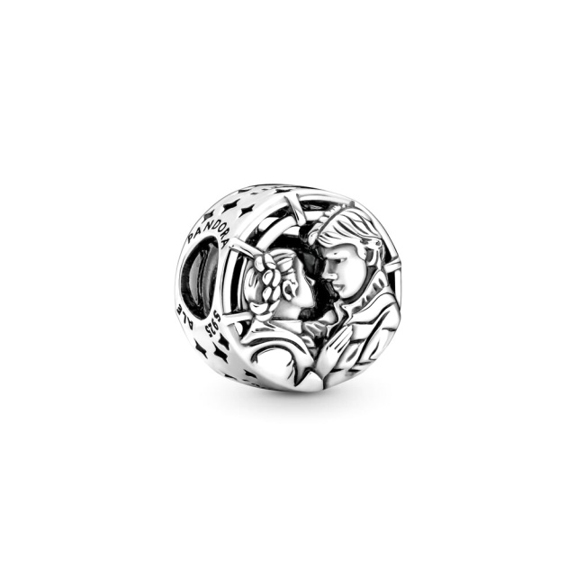 Pandora Moments Star Wars, Han Solo & Leia csókja ezüst charm
