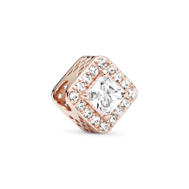 Pandora Moments Geometrikus ragyogás rozé arany charm