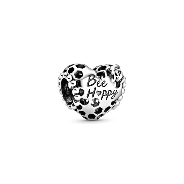 Pandora Moments Bee Happy lépesméz szív ezüst charm