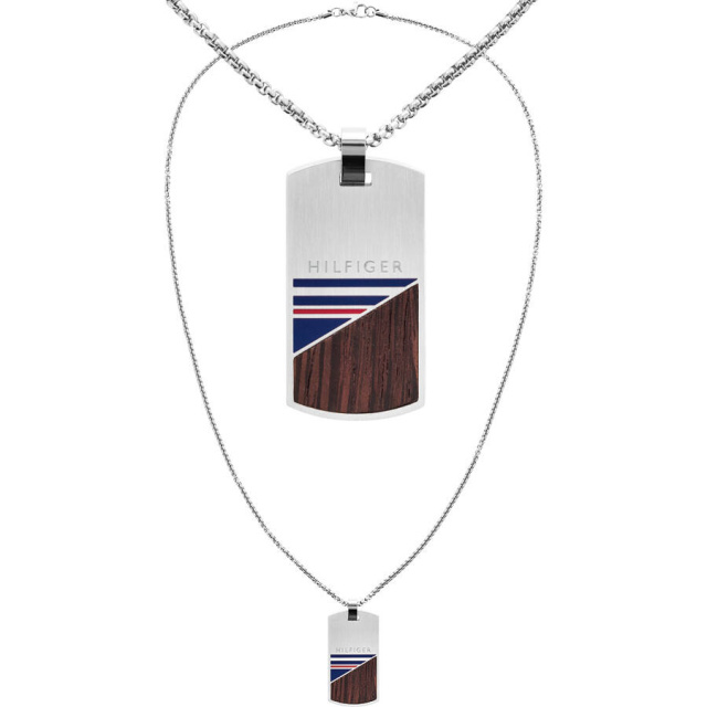 Tommy Hilfiger Wood Dog Tag férfi nyaklánc THJ2790322