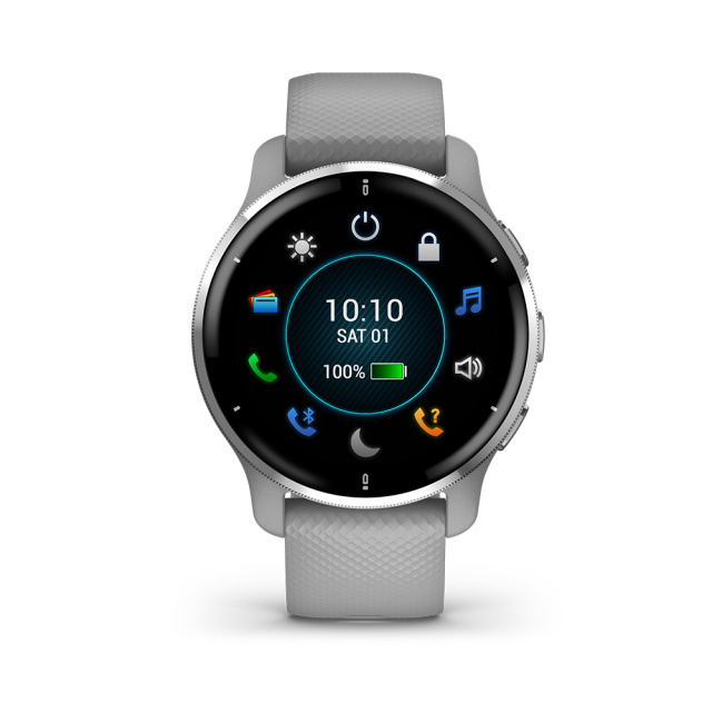 Garmin okosóra Venu 2 Plus púderszürke ezüst kerettel