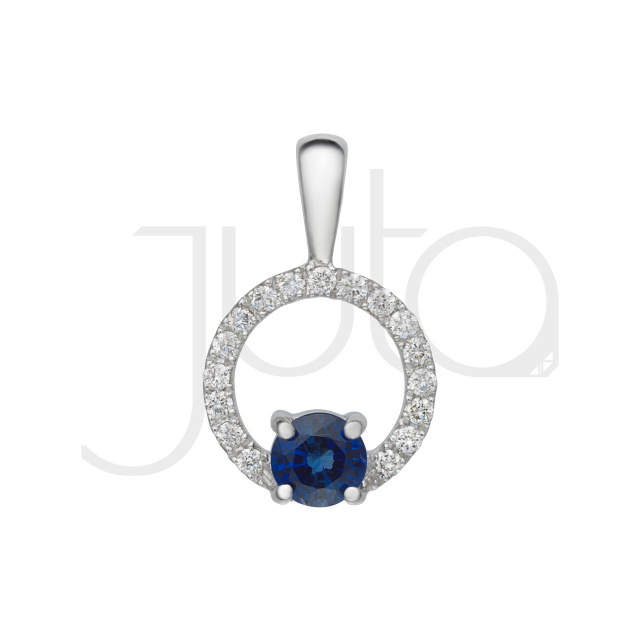 Női arany medál gyémánttal és zafírral