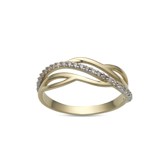 Juta Arany gyűrű cirkóniával, elágazó