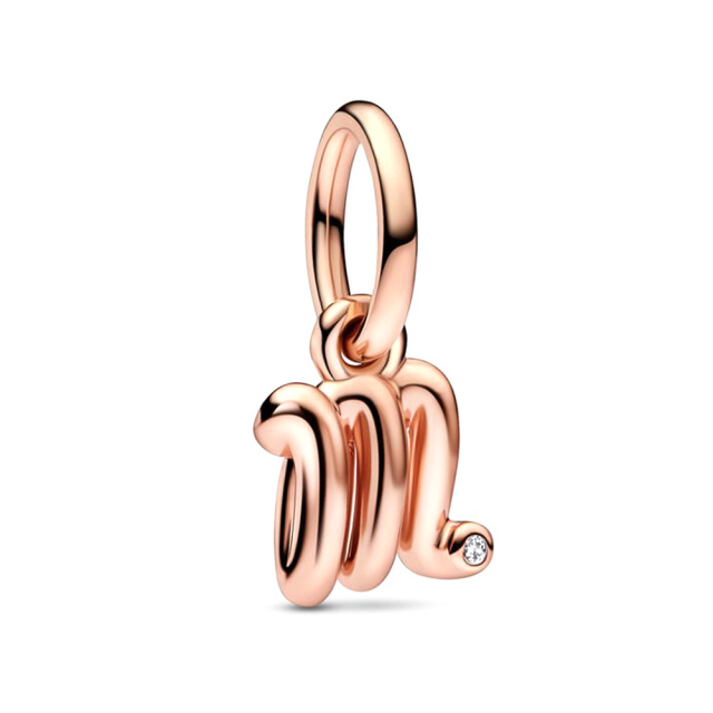 Pandora Moments M betű függő Rozé arany Charm