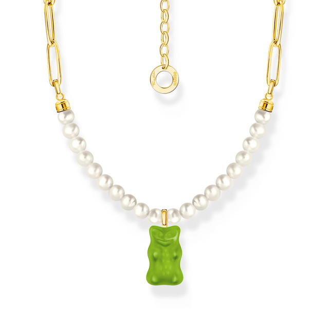 Thomas Sabo x HARIBO zöld gumimaci & gyöngy aranyozott női nyaklánc