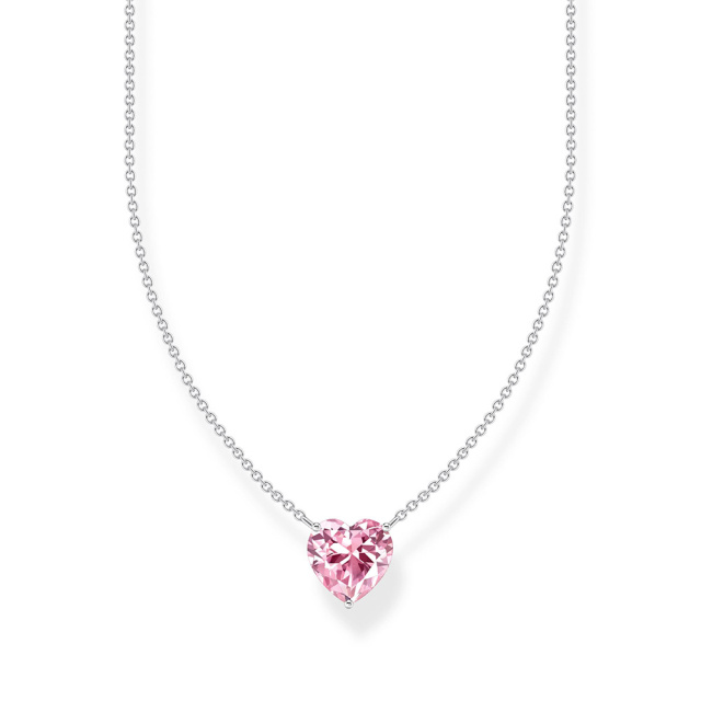 Thomas Sabo ezüst női nyaklánc rózsaszín szív cirkóniával