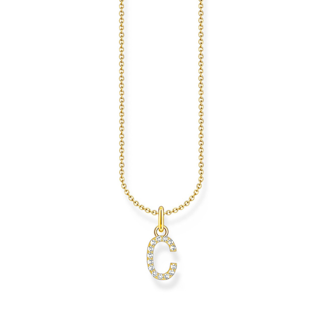 Thomas Sabo aranyozott női nyaklánc "C" betű medállal